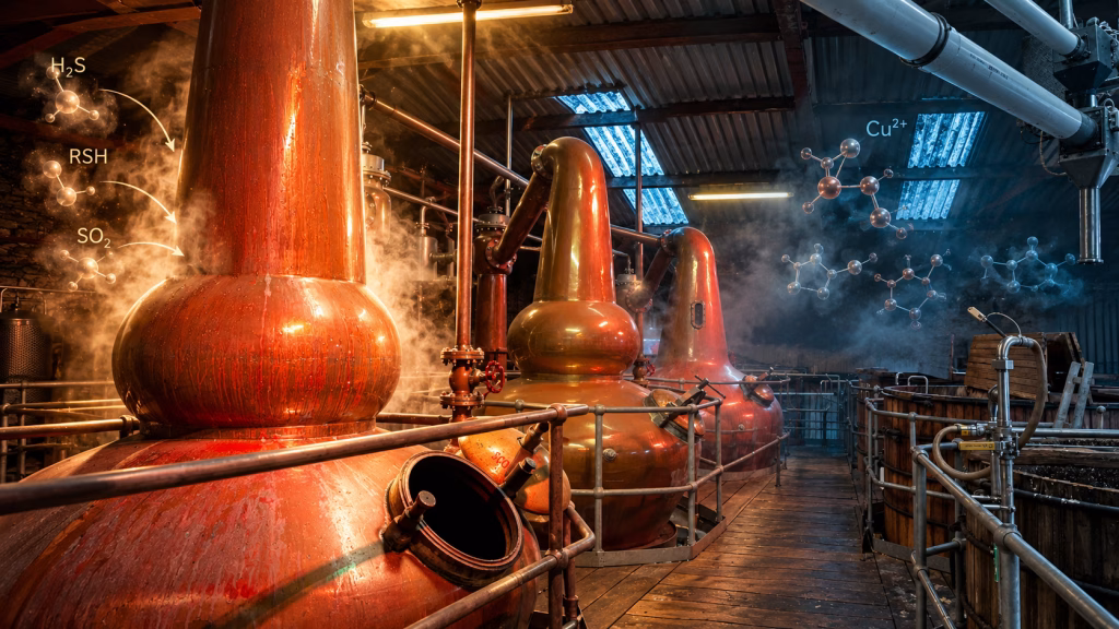 Copper pot stills at Dingle Distillery.